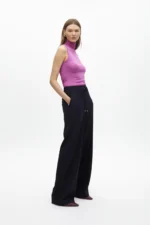 Straight trousers with pinstripe elastic navy - Image 2