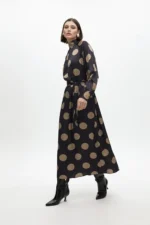 High neck polka dot puff dress - Image 2