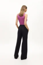 Straight trousers with pinstripe elastic navy - Image 3