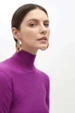Wool blend high neck sweater - Image 2