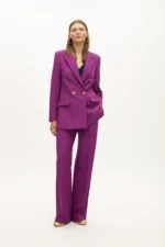 Straight fit suit trousers in comfort fabric buganvilia - Image 3