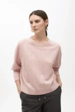Sweater with rhinestones pink