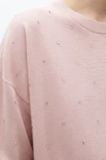 Sweater with rhinestones pink - Image 3