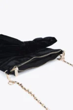 Velvet handbag with bow - Image 4