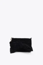 Velvet handbag with bow