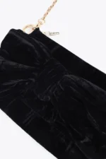 Velvet handbag with bow - Image 6