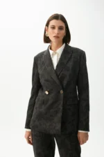 Blazer with button details paisley pattern