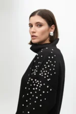 Dress with rhinestone sleeve details - Image 3