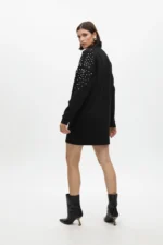 Dress with rhinestone sleeve details - Image 7