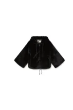 Fur coat hood black - Image 7