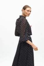 Long polka dot dress - Image 5