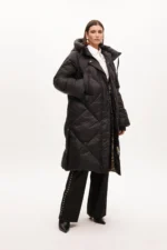 Padded hooded coat black