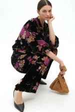 Floral print devoré velvet bomber jacket - Image 6