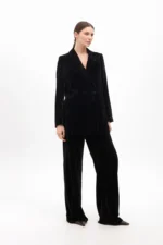 Velvet trousers black
