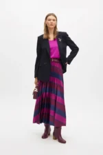 Striped printed pleated skirt - Image 2