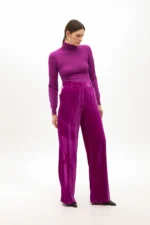 Velvet trousers fuchsia - Image 6