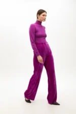 Velvet trousers fuchsia - Image 3