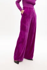 Velvet trousers fuchsia - Image 2