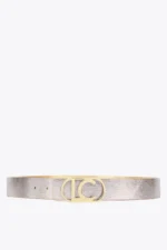 Reversible belt with logo buckle