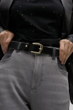 Belt with cutwork logo black - Image 5