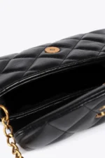 Mini quilted faux leather crossbody bag with leopard LC logo - Image 3