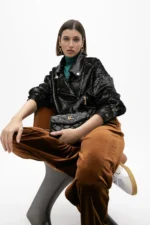 Sequinned biker jacket black - Image 6