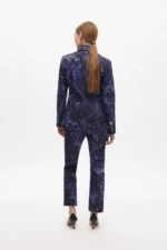 Fitted animal print blazer blue - Image 2