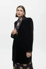 Fitted velvet frock coat black - Image 2