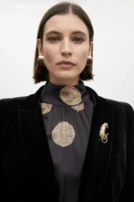 Fitted velvet frock coat black - Image 4