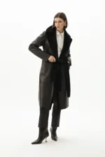 Long black down coat