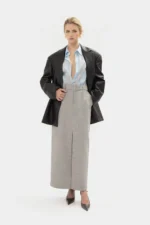 GREY STRAIGHT-LINE SKIRT - Image 2