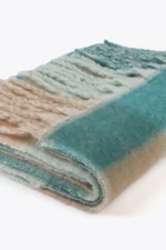Large logo check scarf turquoise - Image 2