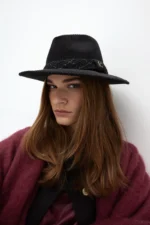 Corduroy fedora hat with leopard LC - Image 3