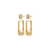 INSTANT earrings 2-in-1 set, gold-plated