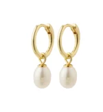 BERTHE pearl hoop earrings gold-plated