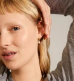 BERTHE pearl hoop earrings gold-plated - Image 3