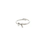LULU bow stack ring silver-plated