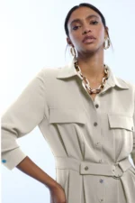 Shirt Dress with Buttons Stone - Image 3