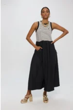 Bimaterial Striped Dress - Image 6