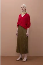 Metallic Pleated Skirt - Image 4