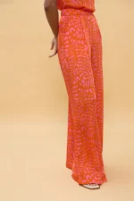 Patterned Stain Pants Orange-Pink - Image 2