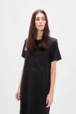 Animal Print Dress with Strass Black - Image 2