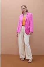 Wide-leg trousers Ecru - Image 3