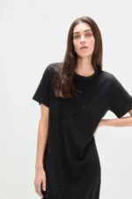 Animal Print Dress with Strass Black - Image 3
