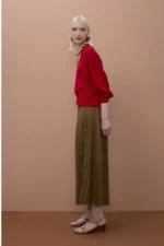 Metallic Pleated Skirt - Image 3