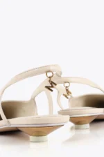 Studded Heel Shoes Ecru - Image 6
