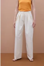 Wide-leg trousers Ecru - Image 2