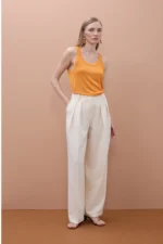 Wide-leg trousers Ecru