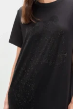 Animal Print Dress with Strass Black - Image 4