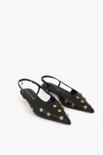 Studded Heel Shoes Black - Image 3